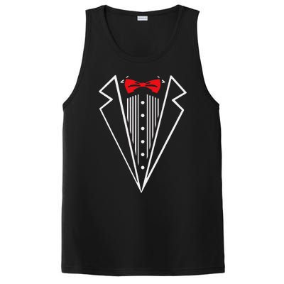 Stuxedo With Red Bow Tie Black Suit PosiCharge Competitor Tank