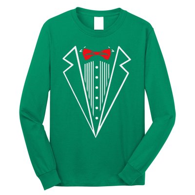 Stuxedo With Red Bow Tie Black Suit Long Sleeve Shirt