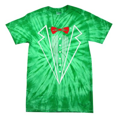 Stuxedo With Red Bow Tie Black Suit Tie-Dye T-Shirt