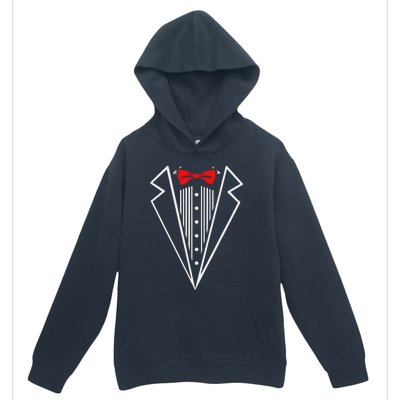 Stuxedo With Red Bow Tie Black Suit Urban Pullover Hoodie