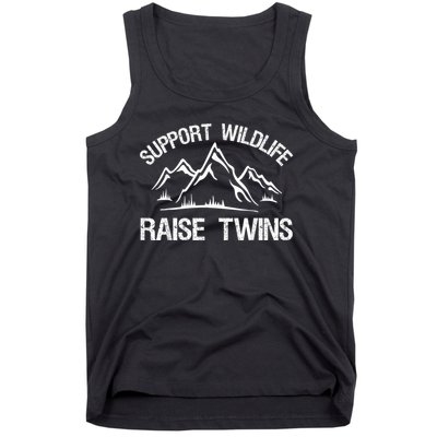 Support Wildlife Raise Twins Shirt Funny Twin Mom Dad Tank Top