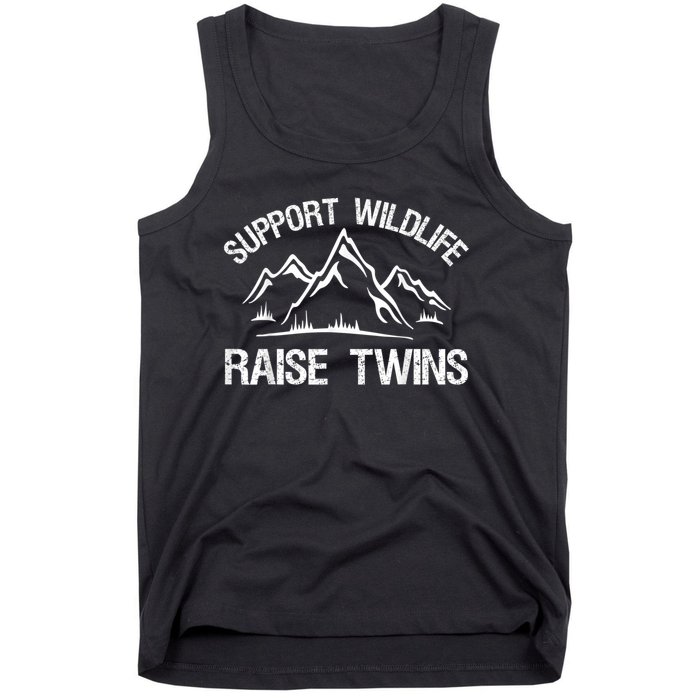 Support Wildlife Raise Twins Shirt Funny Twin Mom Dad Tank Top