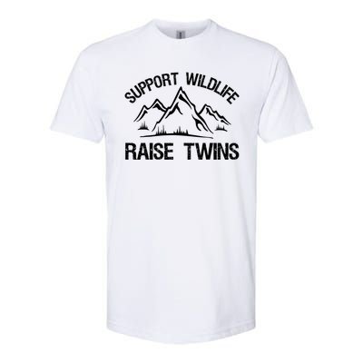 Support Wildlife Raise Twins Shirt Funny Twin Mom Dad Softstyle CVC T-Shirt