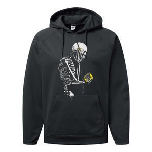 Skeleton With Retro Headphones Music Cassette Player Performance Fleece Hoodie