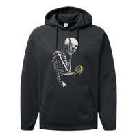 Skeleton With Retro Headphones Music Cassette Player Performance Fleece Hoodie