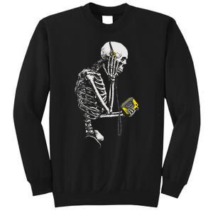 Skeleton With Retro Headphones Music Cassette Player Sweatshirt