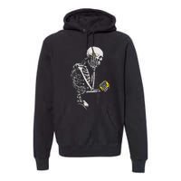 Skeleton With Retro Headphones Music Cassette Player Premium Hoodie