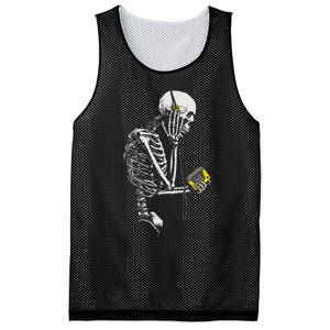 Skeleton With Retro Headphones Music Cassette Player Mesh Reversible Basketball Jersey Tank