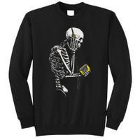 Skeleton With Retro Headphones Music Cassette Player Tall Sweatshirt