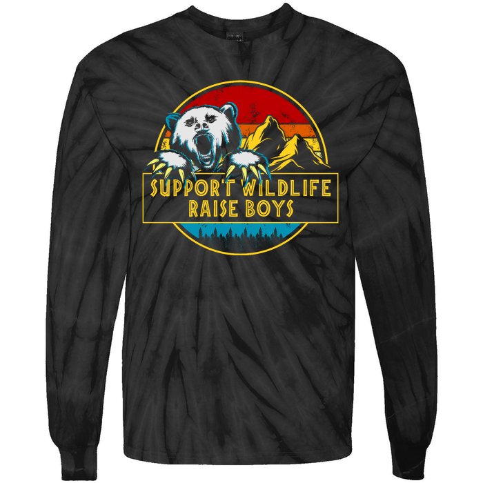 Support Wildlife Rasie Boys Tie-Dye Long Sleeve Shirt