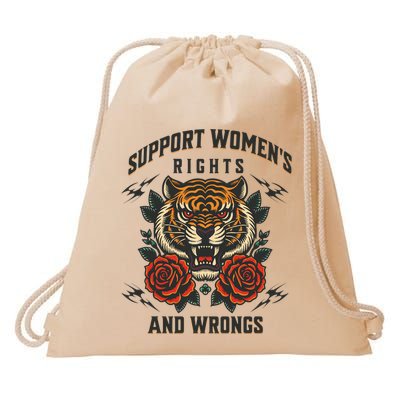 Support Women Rights And Wrongs Drawstring Bag
