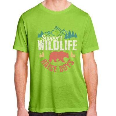 Support Wildlife Raise Mom Dad Wild One Funny Gift Adult ChromaSoft Performance T-Shirt