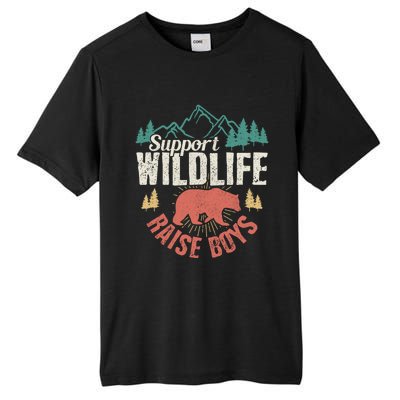 Support Wildlife Raise Mom Dad Wild One Funny Gift Tall Fusion ChromaSoft Performance T-Shirt