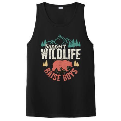 Support Wildlife Raise Mom Dad Wild One Funny Gift PosiCharge Competitor Tank