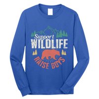 Support Wildlife Raise Mom Dad Wild One Funny Gift Long Sleeve Shirt