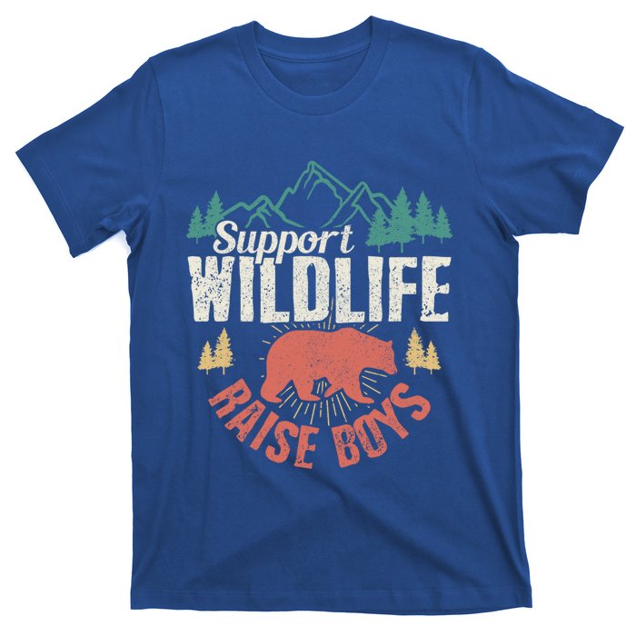 Support Wildlife Raise Mom Dad Wild One Funny Gift T-Shirt