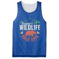 Support Wildlife Raise Mom Dad Wild One Funny Gift Mesh Reversible Basketball Jersey Tank