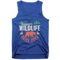 Support Wildlife Raise Mom Dad Wild One Funny Gift Tank Top