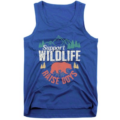 Support Wildlife Raise Mom Dad Wild One Funny Gift Tank Top