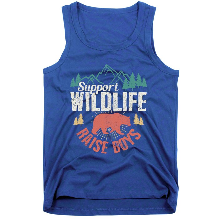 Support Wildlife Raise Mom Dad Wild One Funny Gift Tank Top