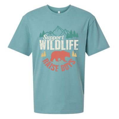 Support Wildlife Raise Mom Dad Wild One Funny Gift Sueded Cloud Jersey T-Shirt