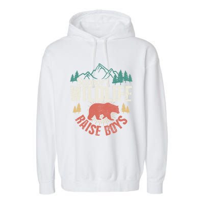 Support Wildlife Raise Mom Dad Wild One Funny Gift Garment-Dyed Fleece Hoodie