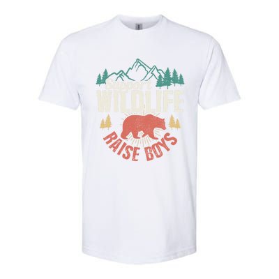 Support Wildlife Raise Mom Dad Wild One Funny Gift Softstyle CVC T-Shirt