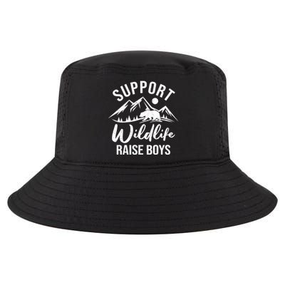 Support Wildlife Raise Sons Funny Mom Dad Wild One Bear Cute Gift Cool Comfort Performance Bucket Hat