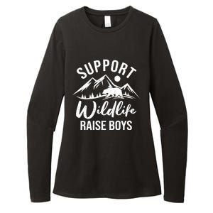 Support Wildlife Raise Sons Funny Mom Dad Wild One Bear Cute Gift Womens CVC Long Sleeve Shirt