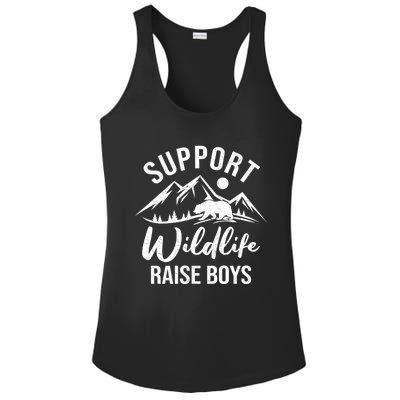 Support Wildlife Raise Sons Funny Mom Dad Wild One Bear Cute Gift Ladies PosiCharge Competitor Racerback Tank