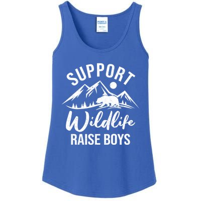 Support Wildlife Raise Sons Funny Mom Dad Wild One Bear Cute Gift Ladies Essential Tank