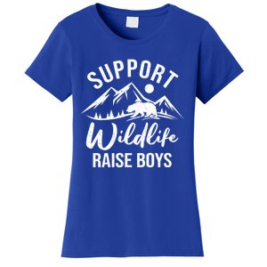 Support Wildlife Raise Sons Funny Mom Dad Wild One Bear Cute Gift Women's T-Shirt