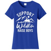 Support Wildlife Raise Sons Funny Mom Dad Wild One Bear Cute Gift Women's T-Shirt