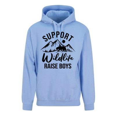 Support Wildlife Raise Sons Funny Mom Dad Wild One Bear Cute Gift Unisex Surf Hoodie