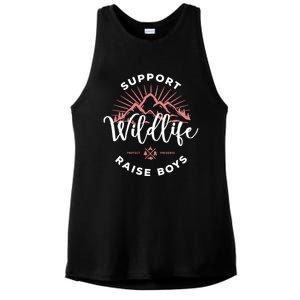 Support Wildlife Raise Gift Ladies PosiCharge Tri-Blend Wicking Tank