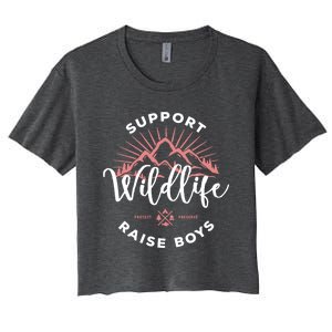 Support Wildlife Raise Gift Women's Crop Top Tee