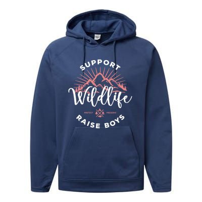 Support Wildlife Raise Gift Performance Fleece Hoodie