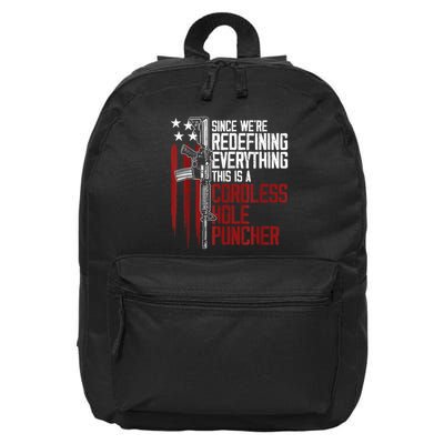 Since WeRe Redefining Everything This Is A Cordless Hole Puncher 16 in Basic Backpack