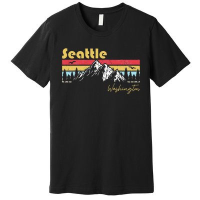 Seattle Washington Roots Hometown Vintage Home State Pride Premium T-Shirt