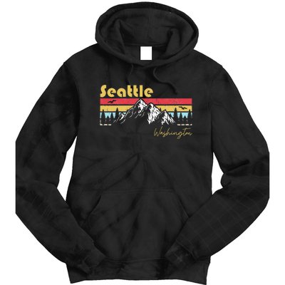 Seattle Washington Roots Hometown Vintage Home State Pride Tie Dye Hoodie