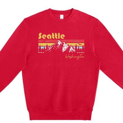 Seattle Washington Roots Hometown Vintage Home State Pride Premium Crewneck Sweatshirt