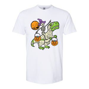 Skeleton Witch Riding Mummy Dinosaur Halloween Spooky Night Gift Softstyle CVC T-Shirt