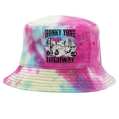 Southern Western Rodeo Cowgirl Honky Tonk Highway Tie-Dyed Bucket Hat