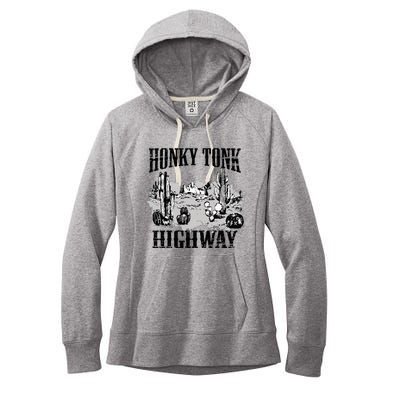 Southern Western Rodeo Cowgirl Honky Tonk Highway Women's Fleece Hoodie