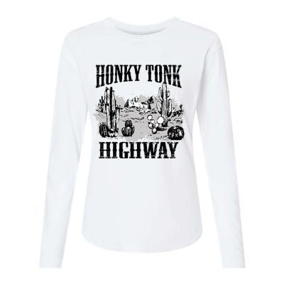 Southern Western Rodeo Cowgirl Honky Tonk Highway Womens Cotton Relaxed Long Sleeve T-Shirt