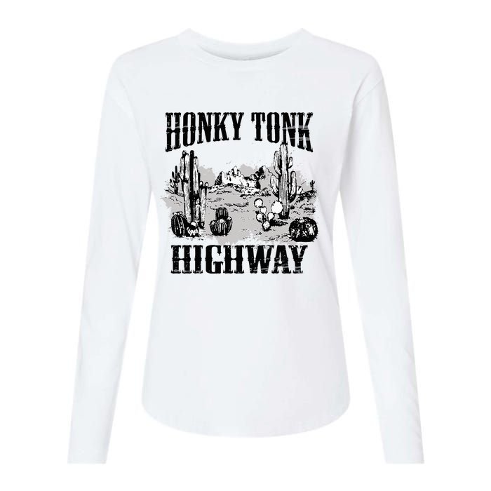 Southern Western Rodeo Cowgirl Honky Tonk Highway Womens Cotton Relaxed Long Sleeve T-Shirt