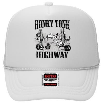 Southern Western Rodeo Cowgirl Honky Tonk Highway High Crown Mesh Back Trucker Hat