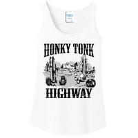 Southern Western Rodeo Cowgirl Honky Tonk Highway Ladies Essential Tank