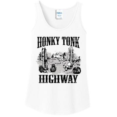 Southern Western Rodeo Cowgirl Honky Tonk Highway Ladies Essential Tank