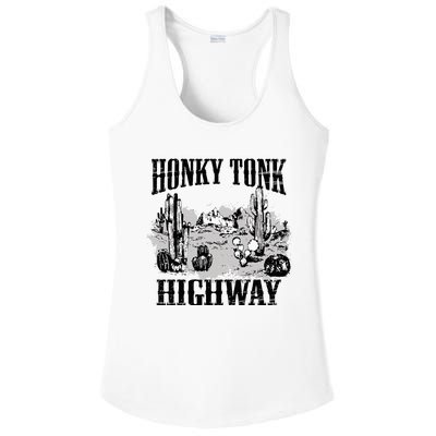 Southern Western Rodeo Cowgirl Honky Tonk Highway Ladies PosiCharge Competitor Racerback Tank